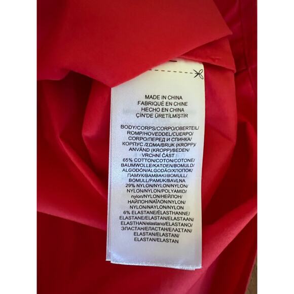 Lauren Ralph Lauren Deep Red Cotton Tie Front Shirt 200747474002 Size M NWT - Picture 14 of 16